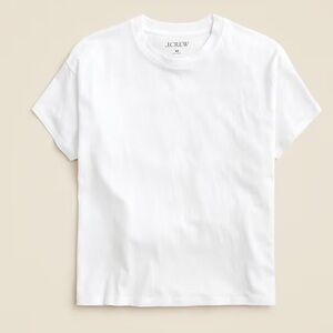 J crew white Feather jersey cropped T-shirt